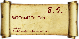 Bástár Ida névjegykártya